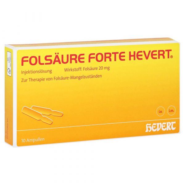 FOLSÄURE HEVERT INJEKT STK 10 X 2 ML  ( FOLAEURE FORTE HEVERT INIETTARE PZ 10 X 2 ML  )