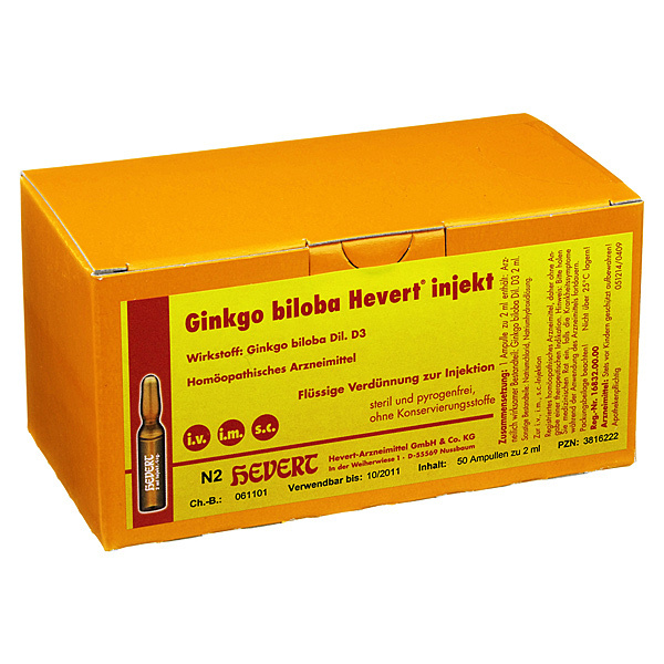 GINKGO BILOBA Hevert Injekt 50 fiale