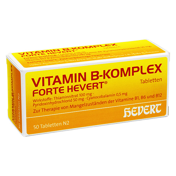 Vitamin B-Komplex forte Hevert  50 stk  (Complesso di vitamina B forte Hevert  50 pz)