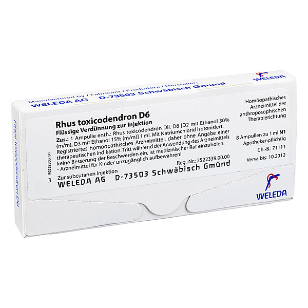 Rhus Toxicodendron D6 8x1 ml Ampullen