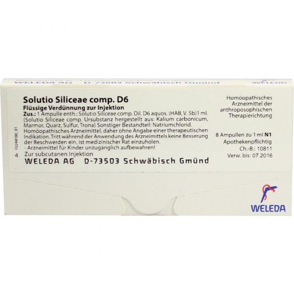 SOLUTIO SILICEAE COMP. D6 8x1 ml fiale
