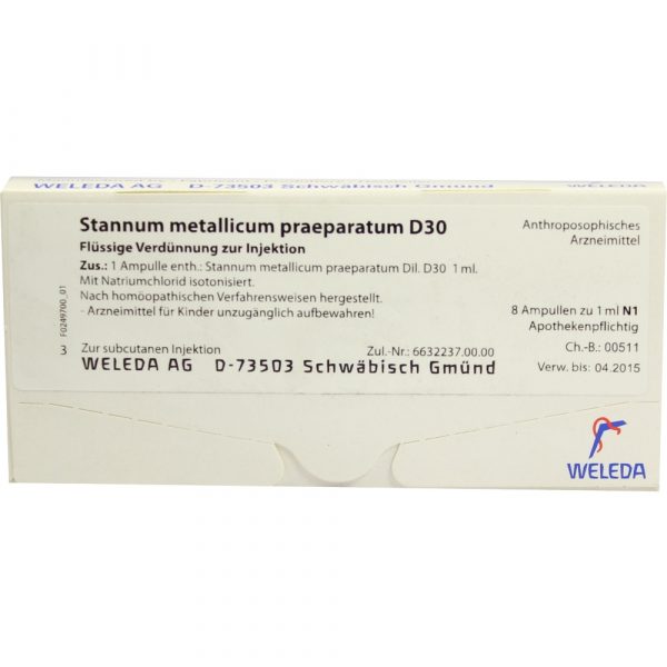 STANNUM MET. PRAEPARAT. D30 8x1 ml fiale