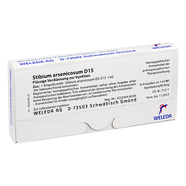 STIBIUM ARSENICOSUM D15 8x1 ml fiale