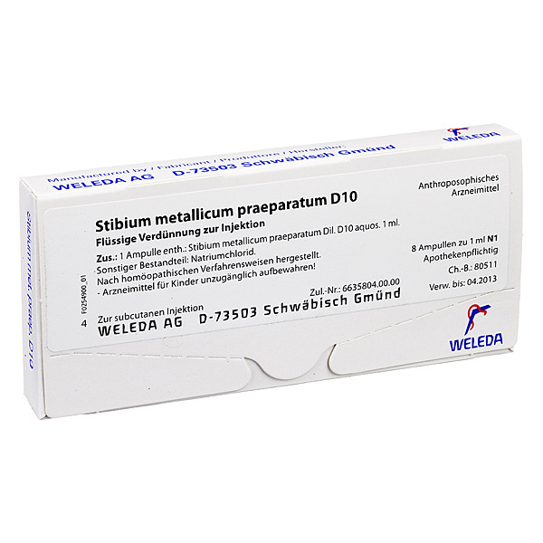 STIBIUM MET. PRAEPARATUM D10 8x1 ml fiale