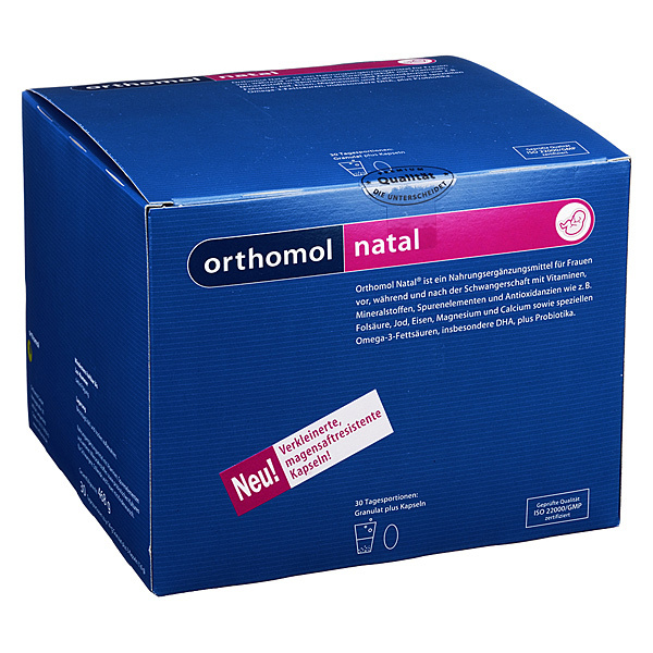 ORTHOMOL Natal 30 Btl.Granulat/Kaps. Kombipackung pacchetto combinato granuli/capsule 30 pezzi