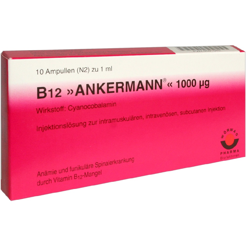 B12 Ankermann 1. 000 UG 10 x 1 ml Ampullen - Erbofarma farmaci
