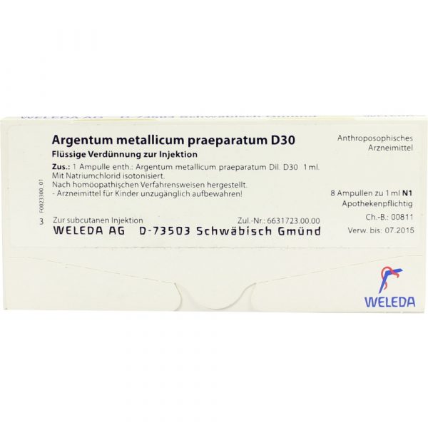 Argentum Metallicum Praeparatum D30 8x1 ml fiale