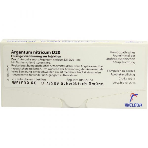Argentum Nitricum D20 8x1 ml fiale