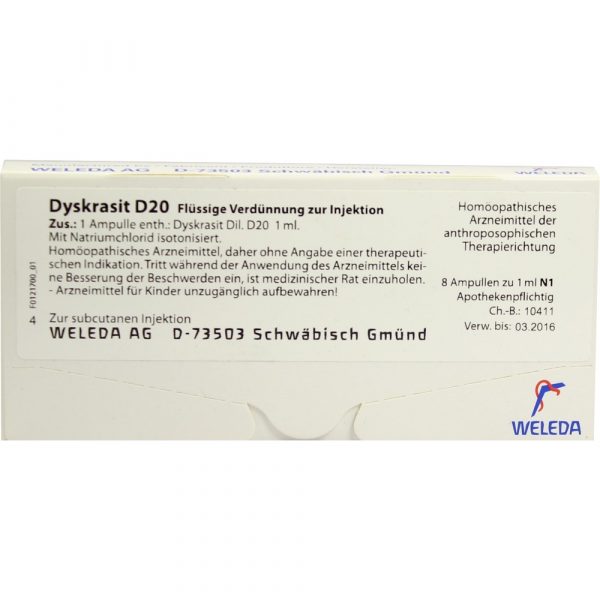 Dyskrasit D20 8x1 ml fiale