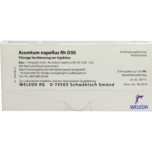 Aconitum Napellus Rh D 30 8X1 ml fiale