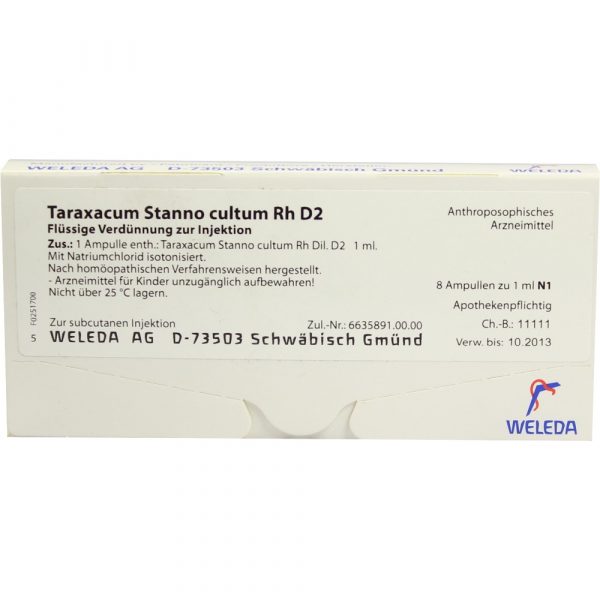 Taraxacum Stanno Cultum RH D2 8X1 ml fiale