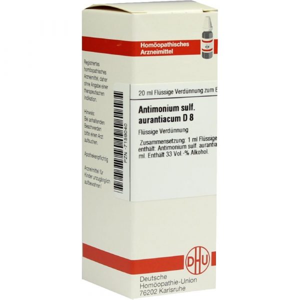 Antimonium sulfuratum Aurantiacum D 8 dilution 20 ml