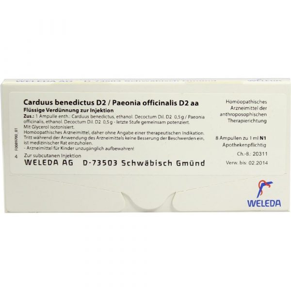 CARDUUS BEN D 2/PAEON OFF. confezione da 8X1 ml fiale