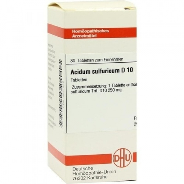 Acidum Sulfuricum D10 confezione da 80 compresse