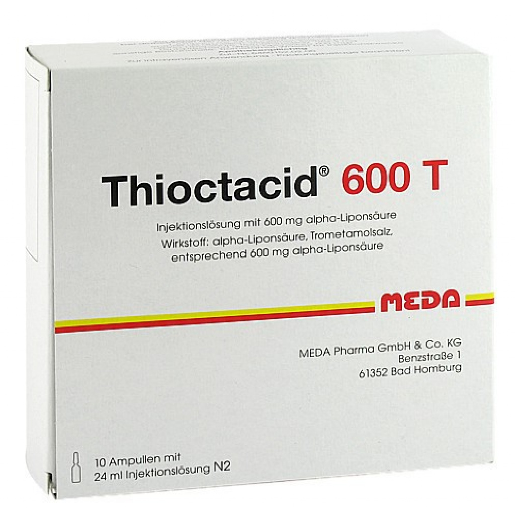 Thioctacid 600 T confezione da 10 fiale da 24ml - Erbofarma farmaci ...