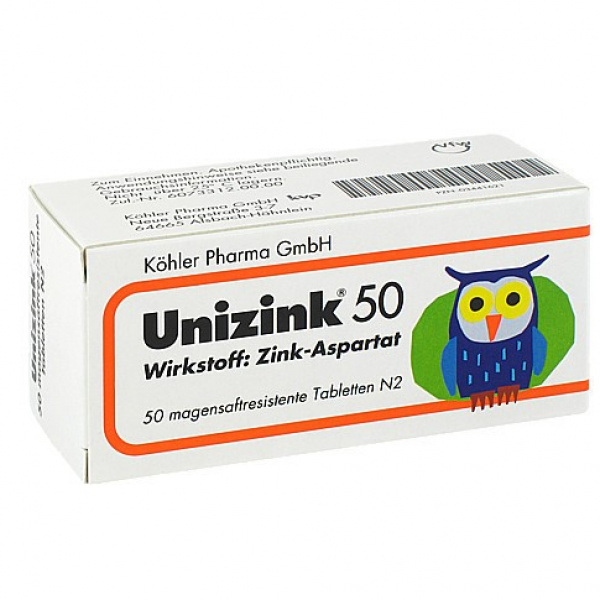 UnizinK 50 confezione da 50 compresse gastroresistenti