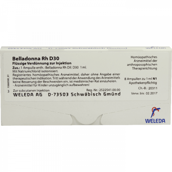 Belladonna Rh D30 8X1 ml fiale