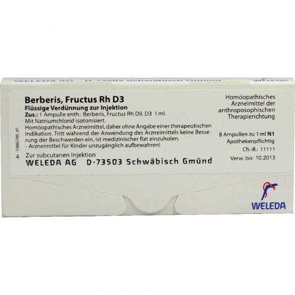 Berberis Fructus Rh D3 8X1 ml fiale