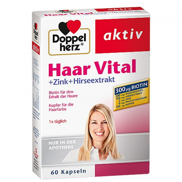 DoppelHerz Haar Vital - Zinco + estratto di miglio - 60pz