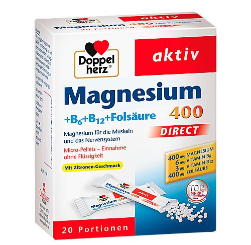 DoppelHerz Magnesium 400 diretto con Vitamina B6 e B12 + acido folico -  20pz - Erbofarma farmaci, generici, omeopatici e integratori alimentari