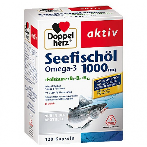 DoppelHerz Seefischöl (olio di pesce) Omega 3 - 1000mg - 120pz
