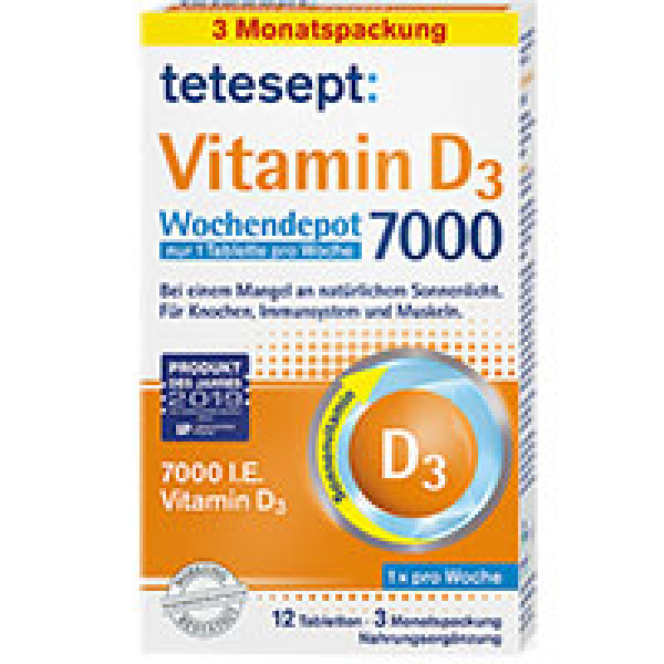 Tetesept Vitamina D 3 7000 dose settimanale confezione da 12 compresse