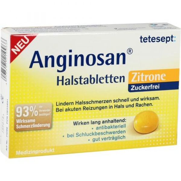 Tetesept Anginosan Gola senza zucchero limone confezione da 20 pastiglie
