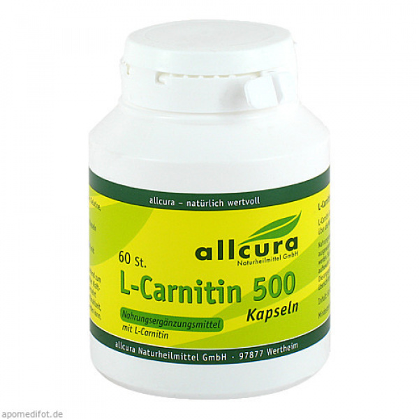 Capsule di L-carnitina 500 confezione da 60 compresse