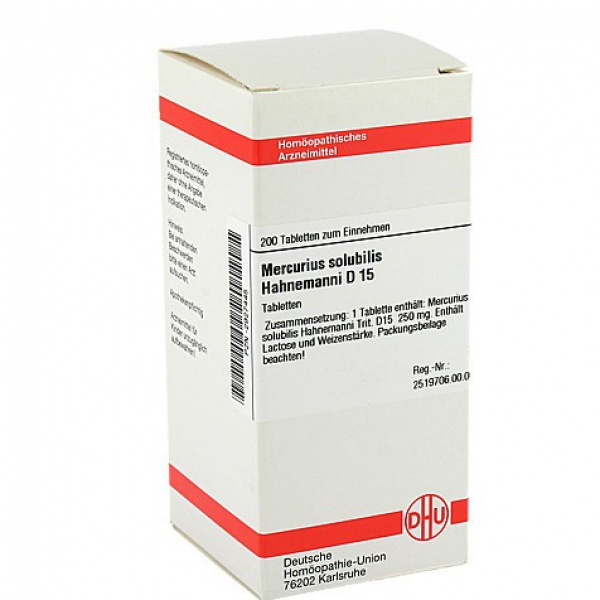 MERCURIUS SOLUBILIS HAHNEMANNI D15 200 COMPRESSE