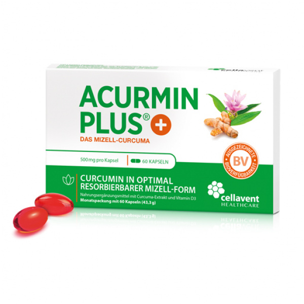 ACURMINPlus - Das Mizell-Curcuma. Weichkapseln 60 stk    (ACURMINPlus - La curcuma micellare . Capsule molli  60 pz)