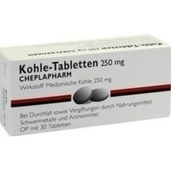 KOHLE TABLETTEN 30 stk. ( COMPRESSE DI CARBONE 30 pz )