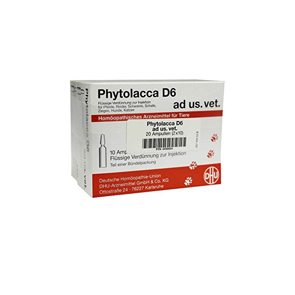 PHYTOLACCA D 6 Ampullen vet. 2 x 10 x5 ml  (PHYTOLACCA D 6 fiale vet. 2 x 10 x 5 ml)