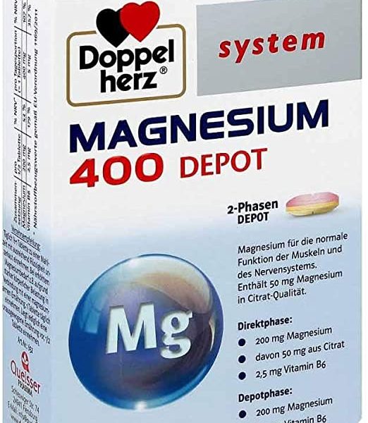 Doppelherz Magnesium 400 Depot system 60 stk (Doppelherz Magnesio 400 Depot sistema 60 pz)