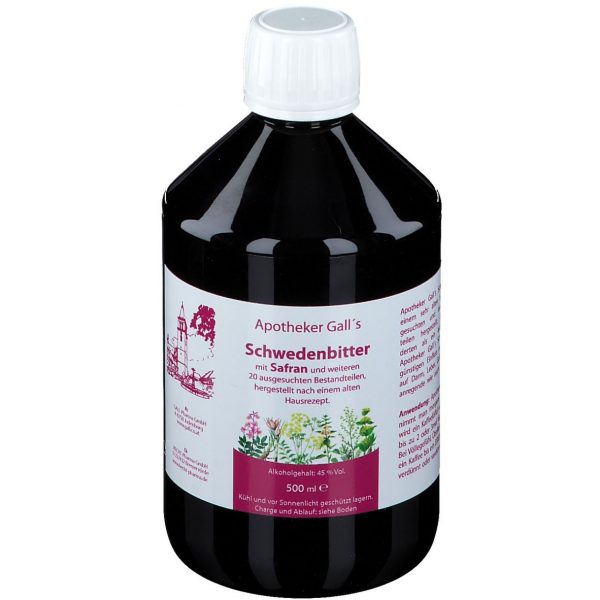 Schwedenbitter mit Safran 500 ml  (Amaro svedese allo zafferano  500 ml)