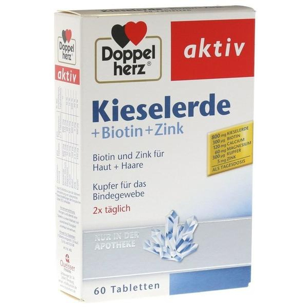 Doppelherz Kieselerde + Biotin + Zink  60 stk  (Silice a doppio cuore + biotina + zinco 60 pz)