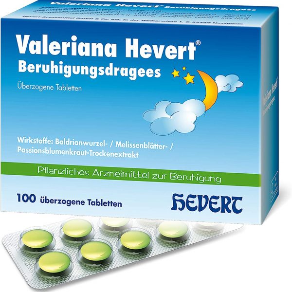 Valeriana Hevert Beruhigungsdragees  100 stk  (Confetti sedativi Valeriana Hevert  100 pz)