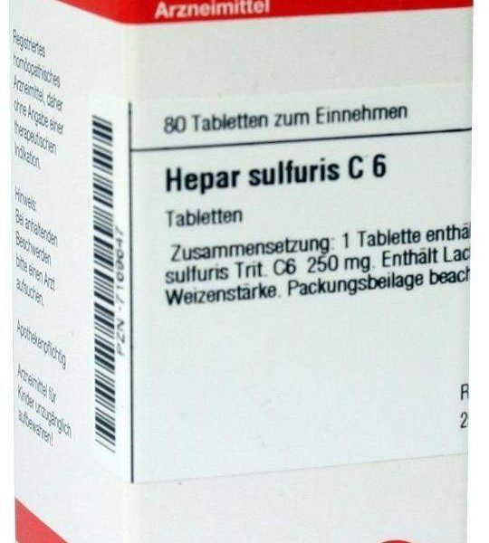 HEPAR SULFURIS C6 80 COMPRESSE
