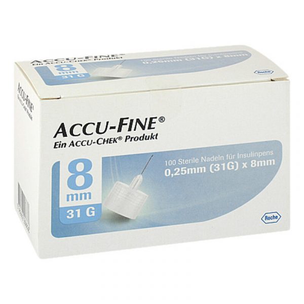 Aghi sterili Accu Fine per penne da insulina 8 mm 31 G, 100 pz