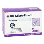 BD Micro-Fine + 5 aghi penna 0,25x5 mm 31 G, 100 pezzi