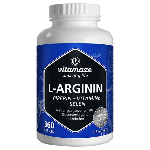 L-Arginina 750 mg + Piperina + Vitamine 360 capsule